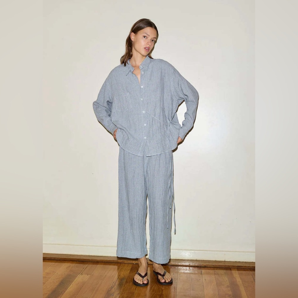 DEIJI STUDIOS Off Center Tie Set - Field Check Size L/XL